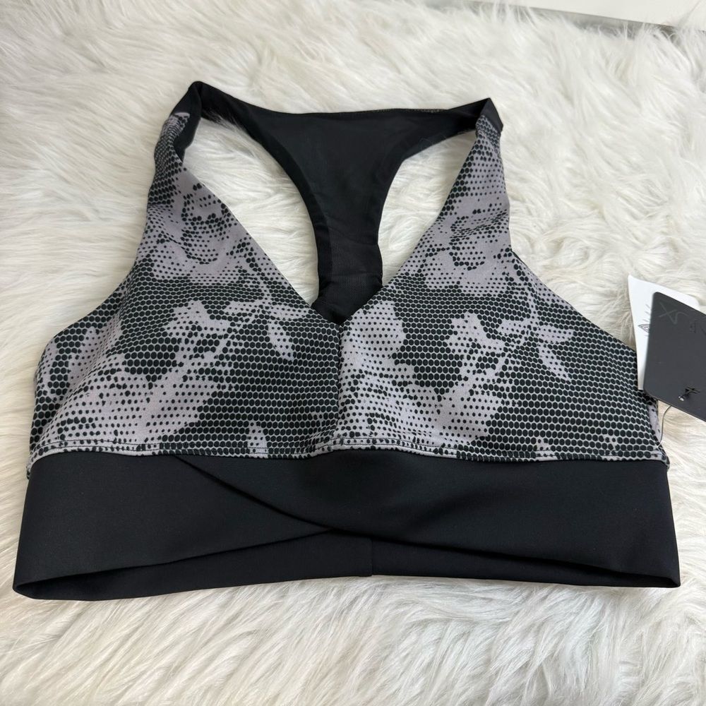 NUX Black and Gray Performance Sports Bra